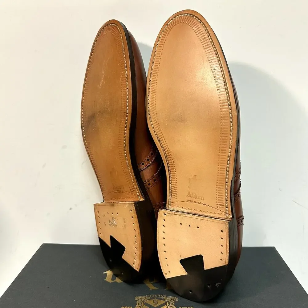 NIB RARE Alden 966 Short Wing Blucher Burnished Tan Calf Derby Made in USA 9 D